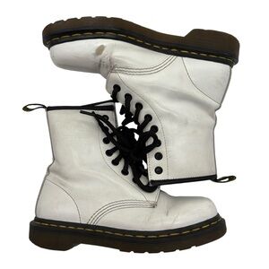 Dr. Martens Pascal boots white lace up moto combat docs women’s size 5